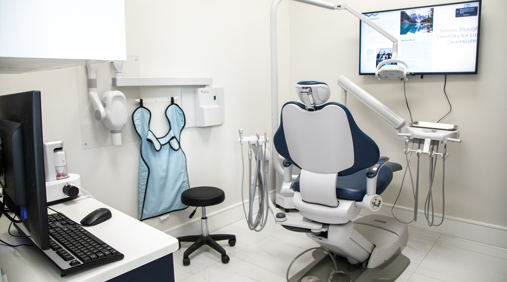 Modern dental operatory with chair and equipment
