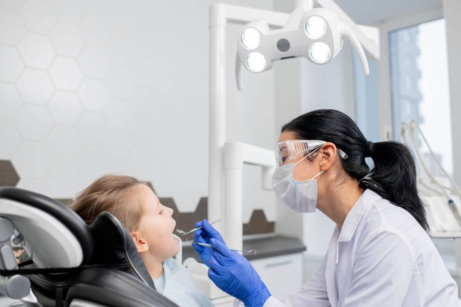 a young boy at the dentist